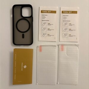 Miracase Phone Case For iPhone 13 Pro Clear Black Grey Screen Protector NWT